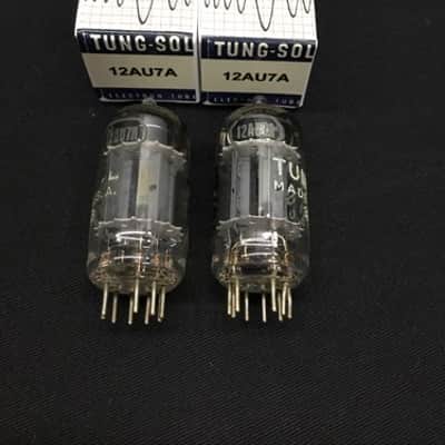 MATCHED PAIR TUNG SOL 12AU7A Vintage AUDIO Vacuum Tubes TESTED 8.9260 image 2