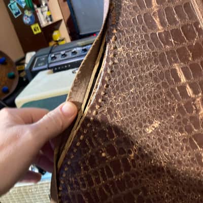 Gibson Vintage Chipboard Alligator 🐊 Case ES 335 125 175 225 etc 1950s - Brown image 4