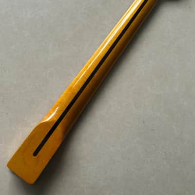 Gloss 22fret Rosewood vine Inlay Electric Yellow  guitar neck parts Replace image 1