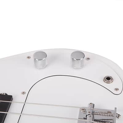 Glarry GP Electric Bass Guitar White Bass + Bag + Strap + Amp Wire + Plectrum + Spanner Tool image 15
