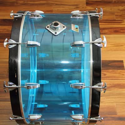 Ludwig Vistalite 70s Bass drum 24x14 blue acrylic image 1