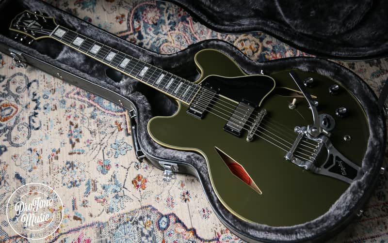 Epiphone Exclusive Shinichi Ubukata ES-355 Custom Olive Drab image 1