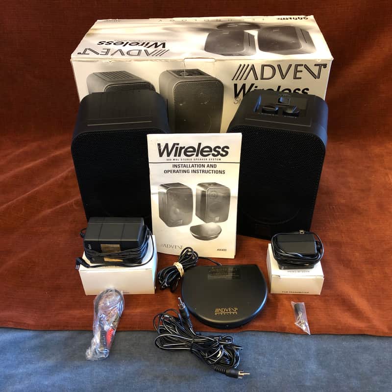 Advent AW400 Wireless Stereo Speakers Pair w/ Box & Manual image 1