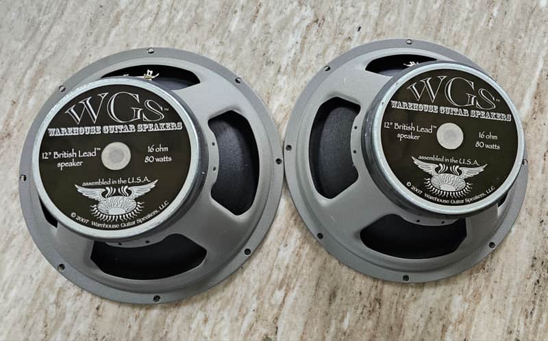 Warehouse Guitar Speakers WGS British Lead 80 16ohm 80 watt speakers ( Pair) 2017 - Grey image 1