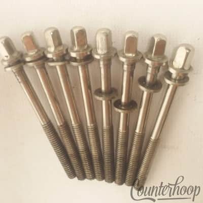 Leedy&Ludwig 8x 2 5/8" Tension T-Rods Floor Tom / Snare Drum Vintage 40s Nickel image 2