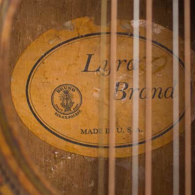 C. Bruno & Son Lyra Model 493 12 String Flat Top Acoustic Guitar, made by Oscar Schmidt,  c. 1925, black hard shell case. image 12