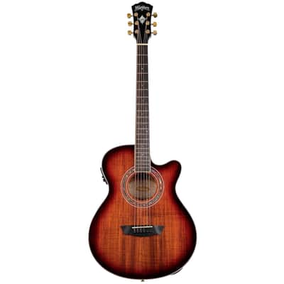 Washburn EA55G-A Festival Series Mini Jumbo 6-String Acoustic Guitar, Koa Burst image 2
