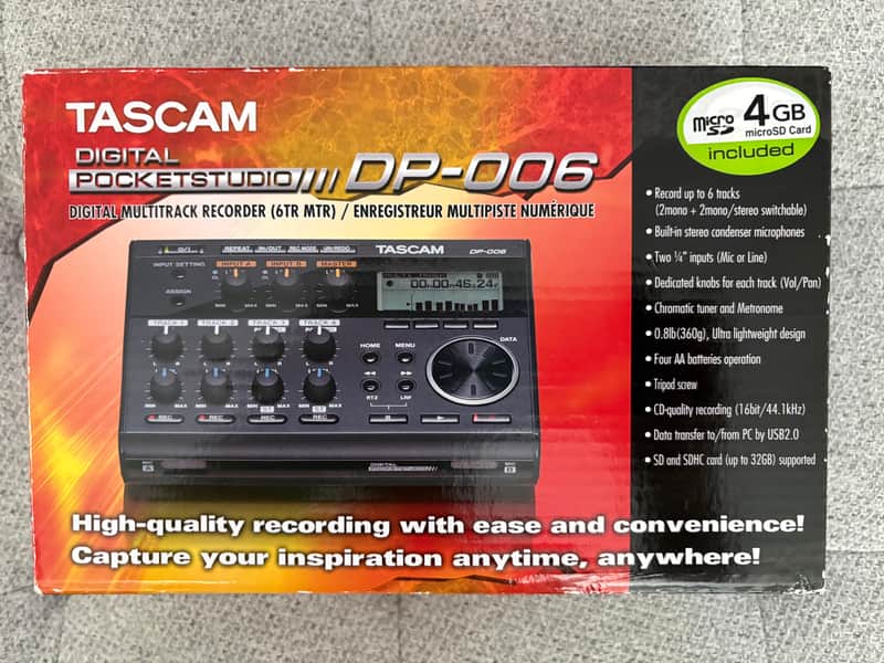 TASCAM DP-006 6-Track Digital Pocketstudio Recorder 2013 - Present - Black image 1