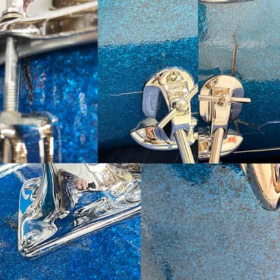 Vintage 1970s Slingerland Modern Solo Outfit No. 2R in Blue Sparkle image 9