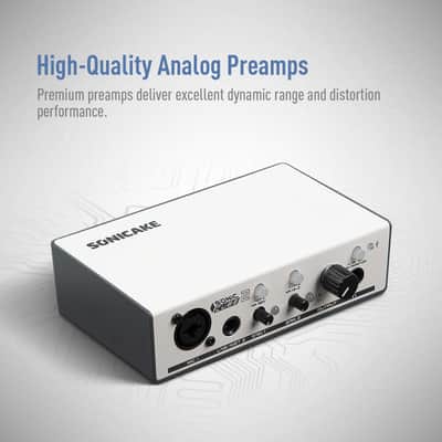 SONICAKE Sonic Cube II - USB Audio Interface with Digital Modeling and DSP Effects, Audio Mixer with XLR, Line Inputs for Recording, Streaming and Podcasting, Dual-Channel Analog Preamp Plug and Play(Shipping From USA/EU/UK warehouse) image 2