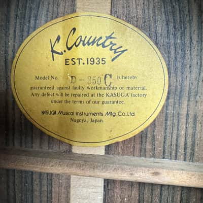 70's K Country Brazilian Rosewood by Kasuga D-350C X-Braced image 13