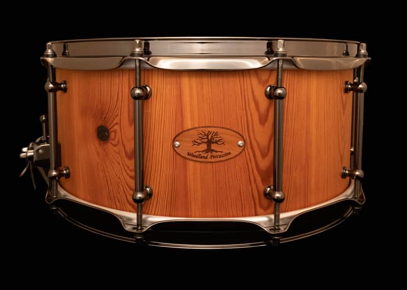 Woodland Percussion 14" x 6.5" Reclaimed Heart Pine Stave Snare Drum Natural Oil image 1