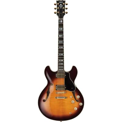 Yamaha SA2200 Semi-Hollowbody Electric Guitar, Sycamore Top; Brown Sunburst image 2