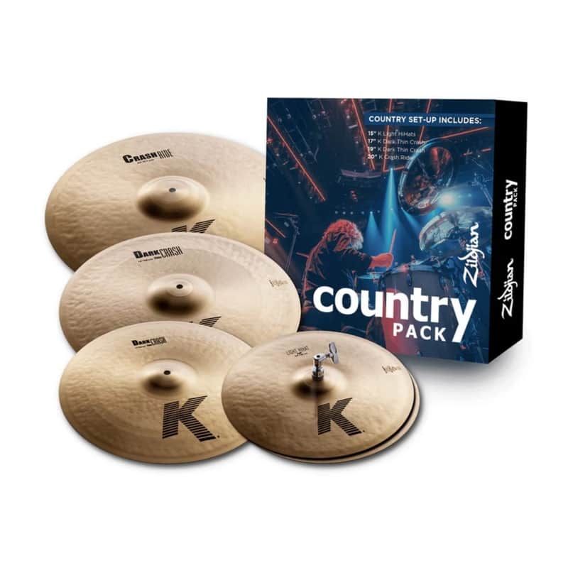 Zildjian K Country Cymbal Pack: 15-inch Light HiHats 17 and 19-inch Dark Crash and Thin 20-inch Crash Ride image 1