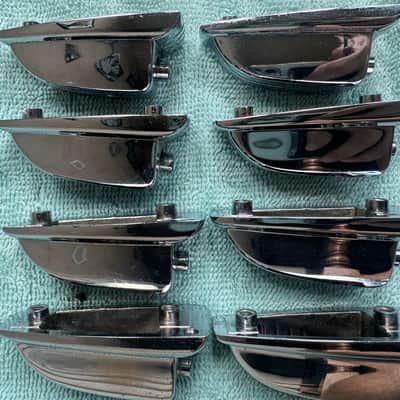 Ludwig Lot of 8 Vintage Large Classic Lugs for Floor Tom or Bass Drum - #1 80s - Chrome image 5