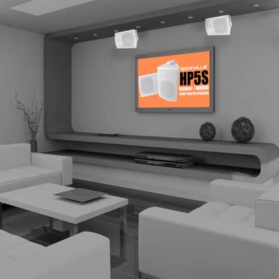 Rockville Rock Zone 8 Ch. Receiver+16) White 5.25" Wall Speakers For Restaurant image 3