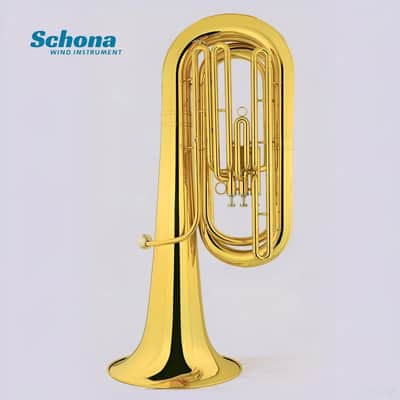 SCHONA BBS-31G/31N - Tuba in Bb with Three Vertical Keys Lacquer Gold/nickel - Plated Finish image 4