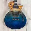 ESP E-II Eclipse Guitar, EMG 57TW / 66TW Pickups, Buckeye Burl Blue Natural Fade