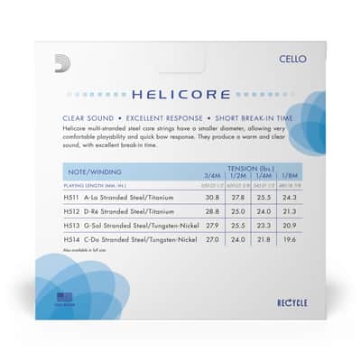 DADDARIO ORCHESTRAL IT H510 1/4M SET DI CORDE D'ADDARIO HELICORE PER VIOLONCELLO, SCALA 1/4, TENSIONE MEDIA image 3