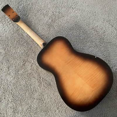 Tobacco Burst Dobro Resonator Guitar, Plywood Tiger Maple Top Body, Rosewood Fingerboard Neck, 19 Frets image 16