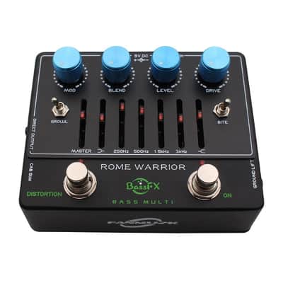 Fanmuzk Rome Warrior Bass Preamp Pedal 6-Band Graphic EQ Headphone Out AUX In True Bypass image 7