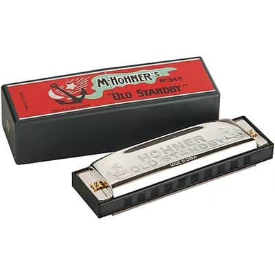 Hohner Old Standby Diatonic 10-hole Harmonica in Chrome with Case - Key of C image 3
