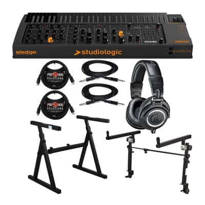 Studiologic Sledge 2 Black 61-Key Synthesizer with Headphones, Stands, & Cables