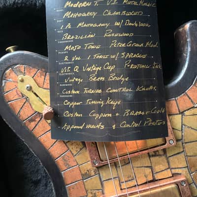 Mondell Custom Guitars Model T “Spanish Galleon” 2023 - Gold Leaf Metal Mosaic Top - Brazilian Rosewood Fingerboard image 6