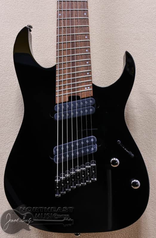 Ibanez RGMS8 Multi Scale 8 String Electric Guitar - Black image 1