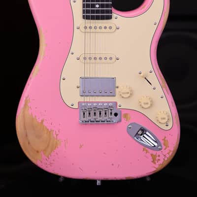 Dhatarattha HSS Strat-Style – Shell Pink Nitro Relic image 2