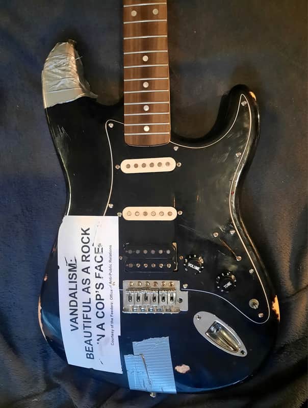 Kurt Cobain Vandalism Stratocaster Replica (Fender Japan, Squier Partscaster) Seymour Duncan Vintage image 1