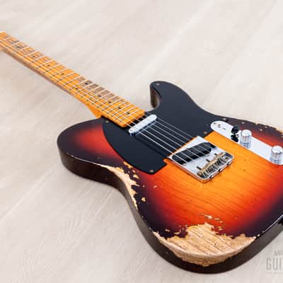Fender Custom Shop 1952 Telecaster Heavy Relic Big U Neck Sunburst w/ '51 Nocaster Pickups image 9