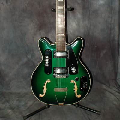 Video Demo 1966 JG Julio Giulietti Hollow Body GREEN 12 String Guitar Original Hard Shell Case image 1