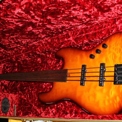 Smoking Warmoth Fretless Jazz Bass w Sweet Fender HSC image 7