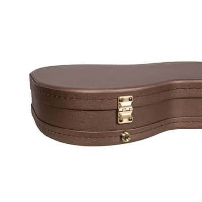 Crossrock Designer Series- Universal Wooden Case for Stratocaster and Telecaster Electric Guitars- Security Lock, Metal Feet, Storage Space- Chocolate Brown image 9