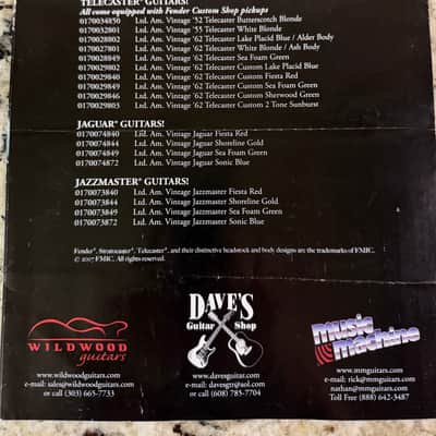 Fender Thin Skins Brochure 2007 stratocaster telecaster Jaguar Jazzmaster image 6