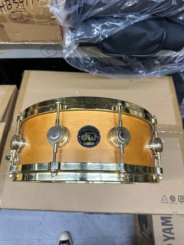 DW/Craviotto 14" x 5.5" Solid Shell Snare Drum 1995 - Natural w/ Gold Hardware I781820-U-1024D image 1
