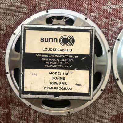 Sunn Beta Lead 212 Combo Squareback Speakers (Speakers Only) Model 118 8 Ohm Loudspeakers (2) image 2