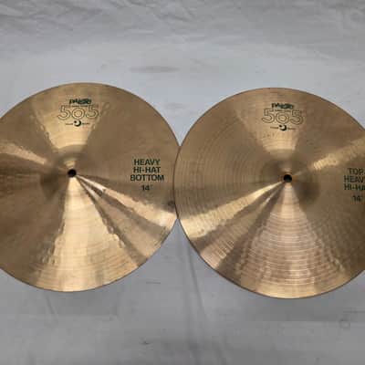 Paiste 14" 505 "Green Label" Heavy Hi-Hat Cymbals (Pair) 1980 - 1985 - Traditional (C020-C4) image 1
