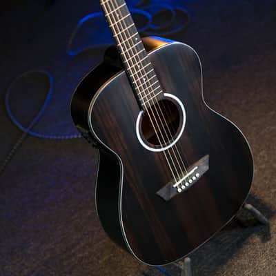 Washburn Deep Forest Folk Acoustic/Electric Guitar. Striped Ebony, New, Free Shipping  DFEFE-U image 4