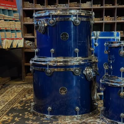 USED 1996 DW Pre-Collectors Birch Drum Set in Dark Blue Lacquer w/ Mini Turret Lugs - 18x22, 8x10, 9x12, 10x14, 12x16 image 12