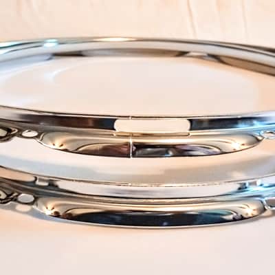 UNMARKED SNARE DRUM HOOPS SET 13"/8L - CHROME - FREE SHIP TO C-USA! image 2