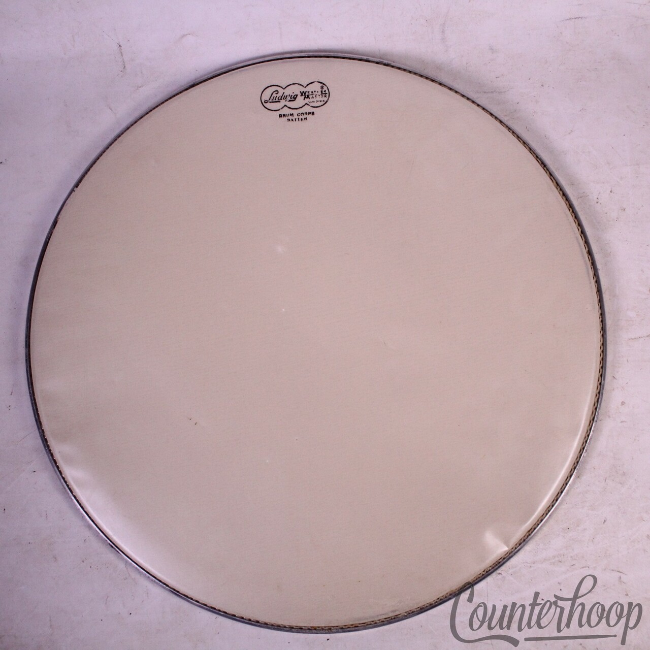 Ludwig 17" Vintage 60s Tom Drum Corps Batter Cloud Logo Weather Master Snare USA — main photograph