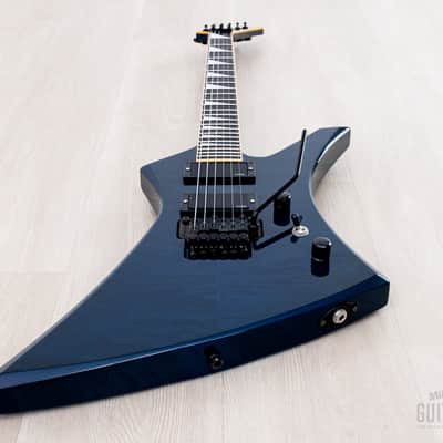 2001 Jackson Stars Japan Pride Kelly J.P. KE/E-230 Trans Blue Quilt Top w/ EMG, Floyd Rose, Case & Tags image 11