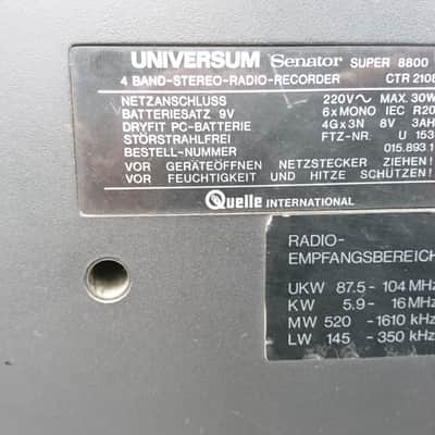 Universum Senator Super 8800 Boombox Ghettoblaster Portable Stereo Radio Made in Germany image 11