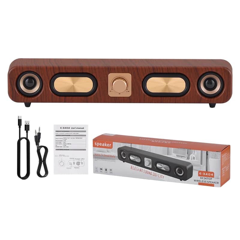 Vintage Wireless Bluetooth Studio Sound Bar – Stereo Speaker with Rich Bass for Music Production & Playback image 1
