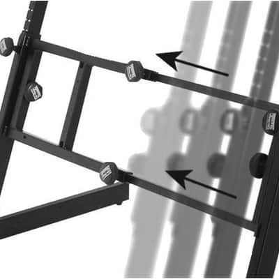 On-Stage KS7365EJ Pro Heavy-Duty Folding-Z Keyboard Stand with 2nd Tier,Black image 4