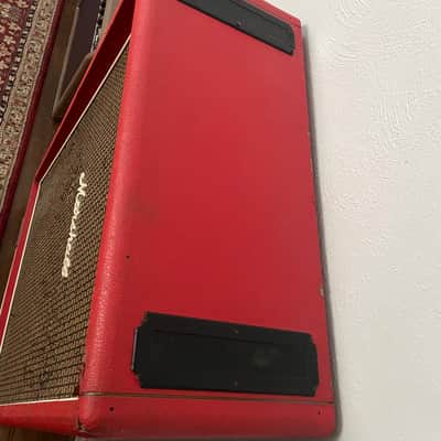 RARE Marshall 2045 / 'Artiste' 2x12 Vertical Cabinet 1973 - Original Red Tolex! image 3