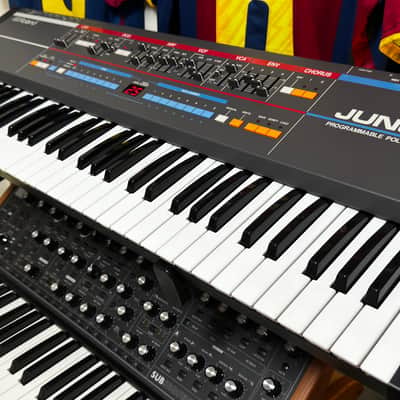 Roland Juno-106 61-Key Programmable Polyphonic Synthesizer 1984 - 1985 - Black image 2