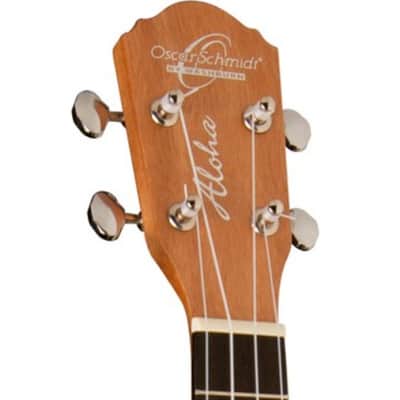 Oscar Schmidt OU320 Zebra Wood Top Back & Sides V-Shaped Mahogany Neck 4-String Concert Ukulele image 6